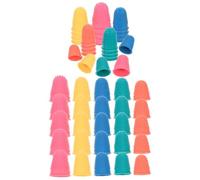 WOONEKY 50Pcs Rubber Finger Tip Caps Non-Slip Protective Covers with Textured Surface, Reusable Finger Protectors for Writing, Crafting, and Precision Work, Assorted 5 Sizes Random Color