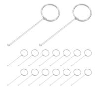 WOONEKY 50Pcs Stainless Steel Shower Drain Grate Puller Tool 90Mm Floor Drain Unclogging Hook Multi-Purpose Key for Bathroom Maintenance and Sewer Cleaning