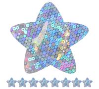 WOONEKY 50Pcs Star Glitter Adhesive Bandages, Patterned Plaster First Aid Patches, Stretchable PVC Care Stickers, Daily Use Star Plasters for Body