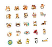WOONEKY 50sheets Corgi Design Decorative Doodle Stickers Scrapbook Stickers for Boy Girl for Laptops Skateboards Fridges and More Easy to Apply Removable Reusable