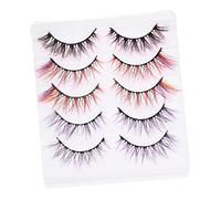 WOONEKY 5pairs False Eyelashes for Women Festival Ready Multi Lashes for Dramatic Eye Makeup Reusable and Safe Material for Cosplay and Special Occasions