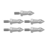 WOONEKY 5pcs /4 Inch Threaded Tripod Spike Tips with Stainless Steel Construction and Antislip Grooves, Easy Installation Portable Tripod Feet Spikes for Camera and Monopod Outdoor