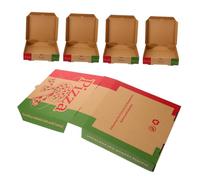 WOONEKY 5pcs Cardboard Pizza Boxes with Grease-resistant Leakproof Foldable Design for Takeout Party Restaurant Bakery Food Packaging Cartons