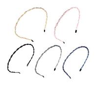 WOONEKY 5pcs Chic Simple Design Thin Wave Hairband Women Headband Clips Soft Headband Hair Spirals Bang Hairbands for Daily