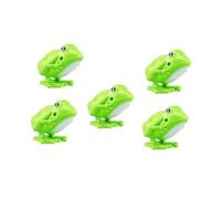 WOONEKY 5pcs Green Plastic Wind-up Frogs Clockwork Toys for Kids, Educational Jumping Frog Toys that Improve Imaginative Skills and Encourage Parent-child Communication Random Color