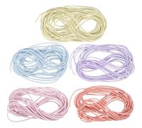 WOONEKY 5pcs High Elastic Hexagonal Bracelet Cord Each Soft Stretchy Beading String for Jewelry Making Hair Braids DIY Necklace and Hair Ties in Pastel Yellow Blue Purple Orange Pink