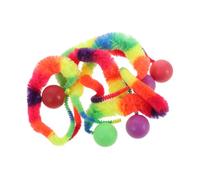 WOONEKY 5pcs Interactive Cat with Rainbow Caterpillar Bouncy Toys for Indoor Cats Engaging Playthings to Relieve Stress and Bonding