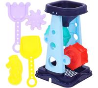WOONEKY 5pcs Interactive Parent Sand Trolley Set Hourglass Beach Bucket Rake and for Promotes Creativity and Social Skills for Beach Fun