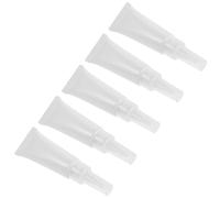 WOONEKY 5pcs Lip Gloss Tubes with Built Brush Refillable Soft Squeeze Containers for DIY Lip Balm Portable Makeup Supplies for Travel and Sample Use