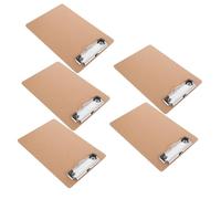 WOONEKY 5pcs Mini Clipboard Portable Writing Pads Multi Function Clip Boards for Office School Home Use with Wood and Iron Construction