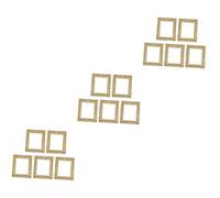 WOONEKY 5Pcs Miniature Dollhouse Photo Frames Set, Vintage Gold Decorative Picture Frames for Dollhouse Accessories, Mini House Layout Props for Doll Display and Craft Decor