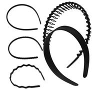 WOONEKY 5Pcs Non Slip Headbands with Teeth for Women Durable Plastic Hair Bands for Face Washing Workout and Everyday Wear Design for Various Occasions
