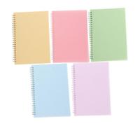 WOONEKY 5pcs Spiral Journal Notebooks Thick Lined Pages Multi-use Notepads for School Office Note Taking Wirebound Notebooks with Organized Layout in Pink Green Yellow Blue Purple
