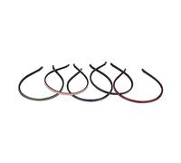 WOONEKY 5pcs Thin Headbands for Women Leather Covered Hair Hoops for Banquet Parties