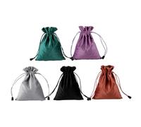 WOONEKY 5pcs Velvet Drawstring Pouch Set 14x18cm Cosmetic Storage Bags Dustproof Jewelry Makeup Travel Toiletry Pouches for Women Portable Multi-Color