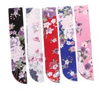 WOONEKY 5pcs Vintage Lightweight Folding Hand Fan Storage Bag Protective Pouch for Handheld Fans Durable Silk Cloth Holder for Festivals Jewelry Accessories Red Black White