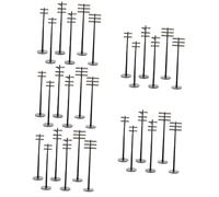 WOONEKY 5sets Micro Landscape Telegraph Poles Mini Garden Supplies Plastic Model for Model Railway and Train Scenery 6pcs*5