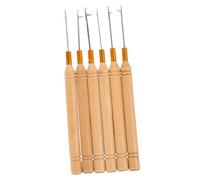 WOONEKY 6 Pcs Dreadlocks Crochet Needle Kit with Wooden Handle Latch Hooks for Hair Extensions and Dreadlock Maintenance Hair Extension Tools for Professional Styling