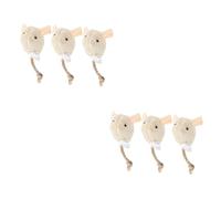 WOONEKY 6 Pcs Plush Mice Cat Toys Lifelike Mini Toys for Pet Cats for Scratching Prevention