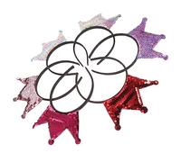 WOONEKY 6 pcs Sequin Crown Headbands for Princess Tiara Hairbands for Birthdays Parties and Photo Shoots Lightweight and Comfortable Design