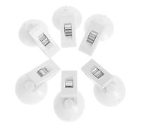 WOONEKY 6 Pcs Suction Cup Clips with Strong Grip for Car Sunshade and Refrigerator Multi-Purpose Organizer for Tickets Photos and Notes Easy to Attach and Remove White
