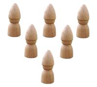 WOONEKY 6 Pcs Wooden Doll Pegs Safe Natural Wood DIY Painted Dolls for Creative Handcraft Figures Unfinished Blank Peg People for Artistic Play and Personalization