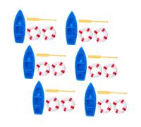 WOONEKY 6 Sets Miniature Coastal Scene Props with Sail Boat Figurines and Mini House Furniture Nautical Beach Decor for Dollhouses Micro Landscapes and DIY Coastal Table Display