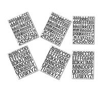 WOONEKY 6 Sheets Self Adhesive Alphabet Letter Stickers Vinyl Decals for Bedroom Wall Mailbox Classroom DIY Educational Symbol Labels for Black Upper Lowercase