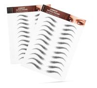 WOONEKY 6 Sheets Waterproof 6d Realistic Hair like Eyebrow Stickers Temporary Fake Eyebrow Transfer Peel for Natural Makeup and Grooming in Black