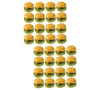 WOONEKY 60pcs Miniature Burger Decoration Artificial Food Models for Photography Props Realistic Simulated Burger Display for Kitchen Restaurant Parties and Teaching Tools