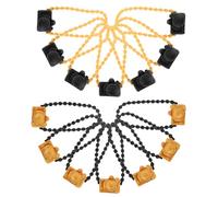 WOONEKY 60pcs Vintage Miniature Dollhouse Cameras with Neck Chains Decorative Doll Accessories Including Black and Gold Crossbody Props for Creative Play and Artistic Development