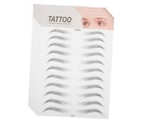 WOONEKY 6d Black 3d Eyebrow Sticker Set, 5pcs Realistic Hair-like Waterproof Makeup Brow Stickers, Temporary Natural Eyebrow Tattoo for Women and Men, Brow Replacement for Daily Beauty Use