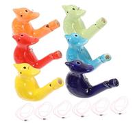 WOONEKY 6pcs Ceramic Water Bird Whistles Bath for Musical Party Favors Birthday Safe Ceramic Noisemakers with Sound Training Random Color