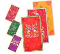 WOONEKY 6pcs Chinese Year Red Envelopes Dragon Design Mixed Styles Spring Festival Red Packets Traditional Chinese Style Lunar Year Decorations for Giving and Celebrations