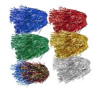 WOONEKY 6Pcs Cosplay Wigs Fun Tinsel Hair for Masquerade Parties Vibrant Rainbow Colors Durable Lightweight Costume Wigs for Dress Up