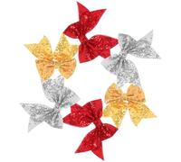 WOONEKY 6pcs Decorative Hair Clip Big Bow Jumbo Glitter Sequin Clips for Women Softball Uniforms for Cheerleading Competition