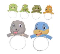 WOONEKY 6Pcs Dinosaur Headband for Cartoon Animal Hairband Party Hats for Dinosaur Theme Birthdays Dress Up Cosplay and Photo Booth Fun