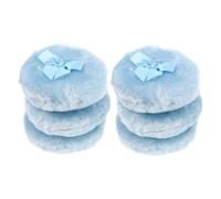 WOONEKY 6pcs Fluffy Powder Puff with Soft Bow Handle Ultra-soft Loose Powder Applicator for Face and Body Lightweight Portable Design for Diaper Changes and Daily Skin Care