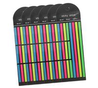WOONEKY 6Pcs Fluorescent Highlighter Tape Page Tabs Long and Short Sticky Marking Strips for Annotating Books Studying Office School Colorful Index Flags