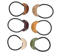 WOONEKY 6pcs Geometric Elastic Ponytail Holders Hair Ties No Metal Damage Hairbands for Women Sensitive Scalp Friendly Accessories for Casual and Formal Styles