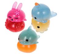 WOONEKY 6pcs Glitter Animal Stress Relief Squeeze Cute Tpr Stretchy Playthings for Anxiety Reduction Supple for Adults Birthday Party Favors and Mental Health Support