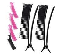 WOONEKY 6pcs Hair Sectioning Grip Clips for Styling and Coloring Secure Non-slip Hold Professional Hairdressing Tools for Salon and Home Use Compact Lightweight Design with Black and Pink