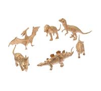 WOONEKY 6pcs Hollow Golden Dinosaur Models Safe Plastic Educational for Vivid Pterosaur Figures for Dinosaur Learning and Home Decoration