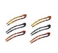 WOONEKY 6pcs Leopard Print U Shaped Hair Forks Elegant French Style Hair Accessories for Women Non-slip Hairpins for Stylish Updo and Bun Hairstyles