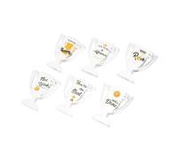 WOONEKY 6pcs Mini Acrylic Trophy Office Decor Teacher Appreciation Supplies Small Recognition Trophies Appreciation Award Plaque for Mini Acrylic Transparent