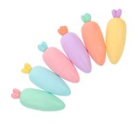 WOONEKY 6pcs Mini Carrot Shaped Fluorescent Highlighters Pastel Colors Quick Drying Water Based Ink Smooth Application Portable Markers for Fine and Thick Lines