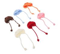 WOONEKY 6pcs Mini Knit Hats for Dolls and Small Animals Lightweight Ventilated Hand Knitted Caps Cute DIY Craft Decorations for Christmas Trees and Hair Accessories