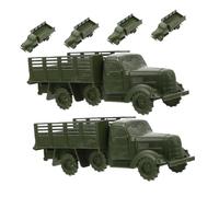 WOONEKY 6pcs Mini Military Truck Model for Transport Vehicle Sand Table Decor Educational and Creative Playset for Home School Office
