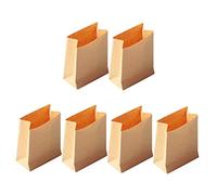 WOONEKY 6pcs Mini Paper Bag Model for Dollhouse Small Party Bags for Boys and Girls Paper Wrapping Bags
