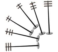 WOONEKY 6Pcs Miniature Telegraph Pole Model Realistic Ornaments for Model Railway DIY Micro Landscape Scenes Decorative Accessories for Sand Table Layouts